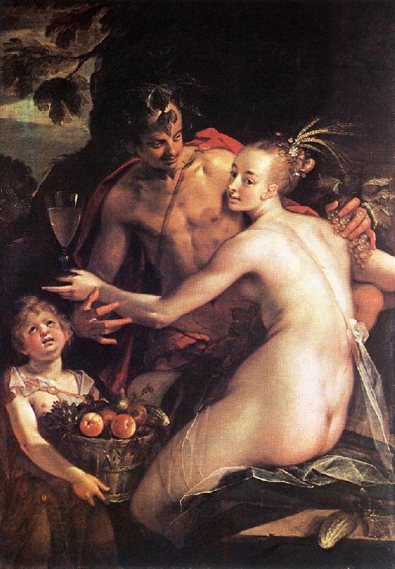 AACHEN, Hans von Bacchus, Ceres and Cupid China oil painting art